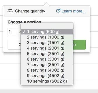 different portion options